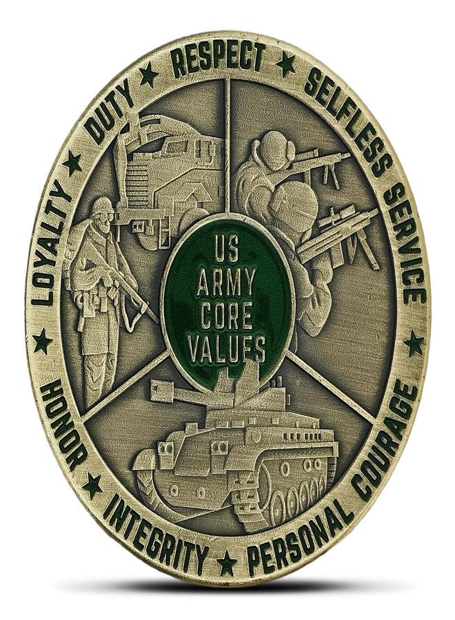 Glamtune US Army Core Values Military Challenge Coin - Ideal Gift for Army Personnel and Supporters - Image 1